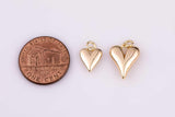 18k gold filled 16mm long puffed heart puffy heart minimalist heart charm | ag196