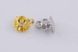 18k GF 3D Tea Cup Charm 8x11mm Charm Bracelet Charm Necklace Pendant Minimalist Charms CZ Pave 18K Gold Filled