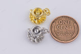 18k GF 3D Tea Cup Charm 8x11mm Charm Bracelet Charm Necklace Pendant Minimalist Charms CZ Pave 18K Gold Filled