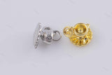 18k GF 3D Tea Cup Charm 8x11mm Charm Bracelet Charm Necklace Pendant Minimalist Charms CZ Pave 18K Gold Filled