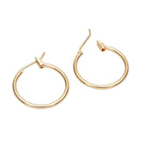 14K gold filled hoop earrings simple round ring 14mm 20mm 25mm 30mm 40mm 50mm 1/20 gold filled - 2pcs/1 pair