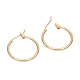 14K gold filled hoop earrings simple round ring 14mm 20mm 25mm 30mm 40mm 50mm 1/20 gold filled - 2pcs/1 pair