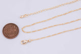 16" 22k Gold Filled Dainty Figaro Italian Necklace Chain with 2" Extender 1.7mm