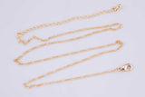 16" 22k Gold Filled Dainty Figaro Italian Necklace Chain with 2" Extender 1.7mm