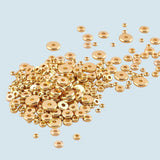 100pcs 18k Gold Filled Flat Disc Roundel Spacer Heishi Beads for Jewelry Making Bracelets Necklaces Made in USA