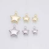 Star charms 3 sizes small medium large charm 18k Gold Filled Charm Bar Bracelets and Necklaces Silver Pave CZ Minimalist Charms