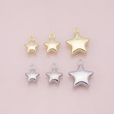 Star charms 3 sizes small medium large charm 18k Gold Filled Charm Bar Bracelets and Necklaces Silver Pave CZ Minimalist Charms