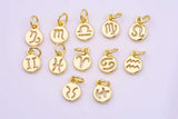 18K gold filled horoscope zodiac sign charms