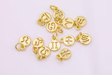 18K gold filled horoscope zodiac sign charms