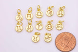 18K gold filled horoscope zodiac sign charms