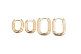 18K gold filled earrings bold rectangle hoop earrings / minimalist earrings gift - 2 sizes 12*16mm 15*20mm