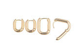 18K gold filled earrings bold rectangle hoop earrings / minimalist earrings gift - 2 sizes 12*16mm 15*20mm