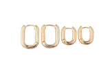 18K gold filled earrings bold rectangle hoop earrings / minimalist earrings gift - 2 sizes 12*16mm 15*20mm