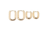 18K gold filled earrings bold rectangle hoop earrings / minimalist earrings gift - 2 sizes 12*16mm 15*20mm