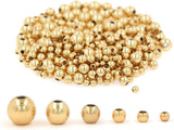 100pcs 18K Gold Filled Round Beads Spacer Beads for Bracelets Necklace Earrings Jewelry Making Made in USA 100 pcs per order
