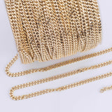 18K Gold Filled Cuban curb chain 6mm Unfinished Chain by the yard