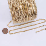 18K Gold Filled Cuban curb chain 6mm Unfinished Chain by the yard
