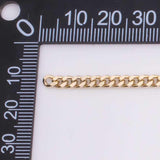 18K Gold Filled Cuban curb chain 6mm Unfinished Chain by the yard