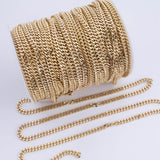 18K Gold Filled Cuban curb chain 6mm Unfinished Chain by the yard