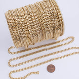 18K Gold Filled Cuban curb chain 6mm Unfinished Chain by the yard