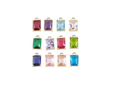 Full set birthstone charms charm rectangle made in usa 1420 14/20 gold filled 6x8mm