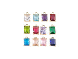 Full set birthstone charms charm rectangle made in usa 1420 14/20 gold filled 6x8mm