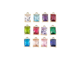 Full set birthstone charms charm rectangle made in usa 1420 14/20 gold filled 6x8mm