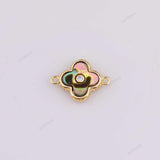 18k GF real abalone flower connector charm 11.2mm charms connectors for bracelet making 18K Gold Filled