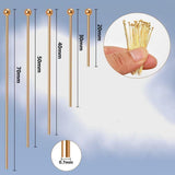 100 Pcs 18K Gold Filled Ball Pins Non Tarnish Craft Earring Bracelet Jewelry Making Accessories Supplies 22 gauge Head Pins