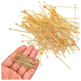 100 Pcs 18K Gold Filled Ball Pins Non Tarnish Craft Earring Bracelet Jewelry Making Accessories Supplies 22 gauge Head Pins