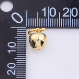 Apple Fruit Charm 7x9mm 18K Gold Filled for Charm Bar Bracelets and Necklaces Gold Silver Pave CZ Minimalist Charms