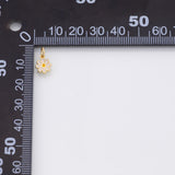 Flower daisy charm 18k Gold Filled Charm Bar Bracelets and Necklaces Silver Pave CZ Minimalist Charms