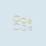 18K Gold Filled Round Carabiner Clasp,Carabiner Lock Connector,Spring Push Gate for DIY Jewelry Finding Necklace Bracelet Gold Filled Silver