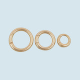 18K Gold Filled Round Carabiner Clasp,Carabiner Lock Connector,Spring Push Gate for DIY Jewelry Finding Necklace Bracelet Gold Filled Silver