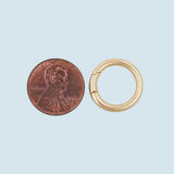 18K Gold Filled Round Carabiner Clasp,Carabiner Lock Connector,Spring Push Gate for DIY Jewelry Finding Necklace Bracelet Gold Filled Silver