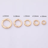 22k Gold Filled Push Clasp Gate Ring 5 Size Charm Holder Bail for Charm Jewelry kit supplies for DIY Jewelry Charm holder