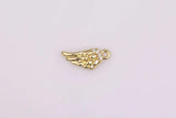 18K Gold Filled Wings Charm Angel Wings Charms 1420 GF CZ Pave 6x14mm 6000