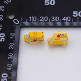 Yellow school bus charm school enamel 18K Gold Filled Charm for Charm Bar Bracelets and Necklaces Charms Gold Filled Charms Minimalist