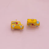 Yellow school bus charm school enamel 18K Gold Filled Charm for Charm Bar Bracelets and Necklaces Charms Gold Filled Charms Minimalist