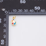 Color pallet painting painter charm Enamel Charm 18k Gold Filled Silver Charm Bar Bracelets and Necklaces Silver Pave CZ Minimalist Charms