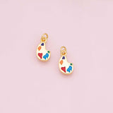 Color pallet painting painter charm Enamel Charm 18k Gold Filled Silver Charm Bar Bracelets and Necklaces Silver Pave CZ Minimalist Charms