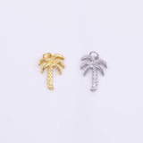 Palm Trees Coconut Tree Charm 13x20mm 18K Gold Filled for Charm Bar Bracelets and Necklaces Gold Silver Pave CZ Minimalist Charms