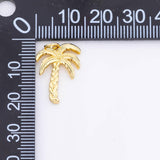 Palm Trees Coconut Tree Charm 13x20mm 18K Gold Filled for Charm Bar Bracelets and Necklaces Gold Silver Pave CZ Minimalist Charms