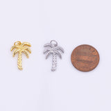 Palm Trees Coconut Tree Charm 13x20mm 18K Gold Filled for Charm Bar Bracelets and Necklaces Gold Silver Pave CZ Minimalist Charms