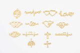 18K gold filled connectors for permanent jewelry charms connector for bracelets heart tree of life heartbeat love snake lotus cross beat