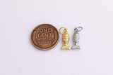22k gold filled fish charm fishing charms 6x15mm silver charms bracelet necklace pendant minimalist charms cz pave