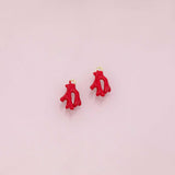 Coral reef red coral branch enamel charm 18k Gold Filled Charm Bar Bracelets and Necklaces Silver Pave CZ Minimalist Charms