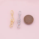 22k Gold Filled Silver fish hook and eye clasp , Carabiner Lock Connector, Spring Push Gate for DIY Finding Necklace Bracelet