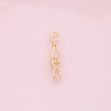 22k Gold Filled Silver fish hook and eye clasp , Carabiner Lock Connector, Spring Push Gate for DIY Finding Necklace Bracelet