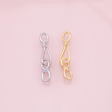 22k Gold Filled Silver fish hook and eye clasp , Carabiner Lock Connector, Spring Push Gate for DIY Finding Necklace Bracelet